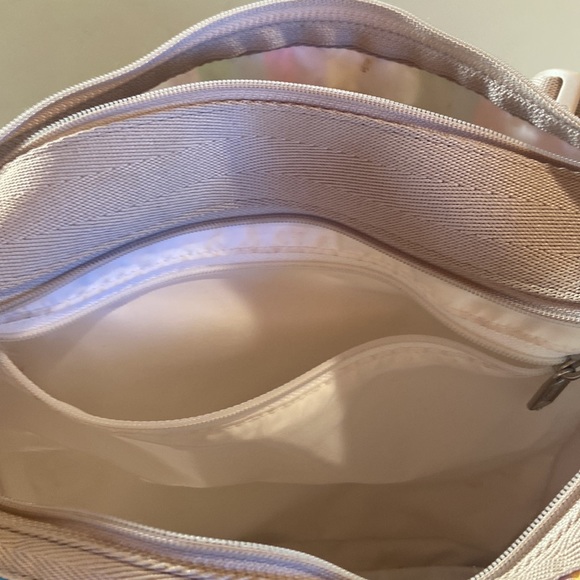 Le Sportsac Striped Logo Pocket Front Belt Bag Rainbow Multicolor Expandable EUC - Picture 5 of 7